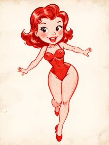 Vintage Style Women in Red